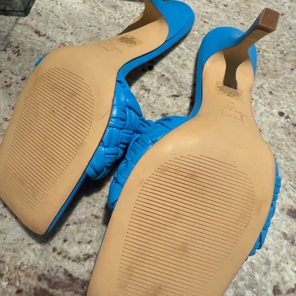 Marc Fisher Vibrant Blue Braided Heels - Picture 2 of 5